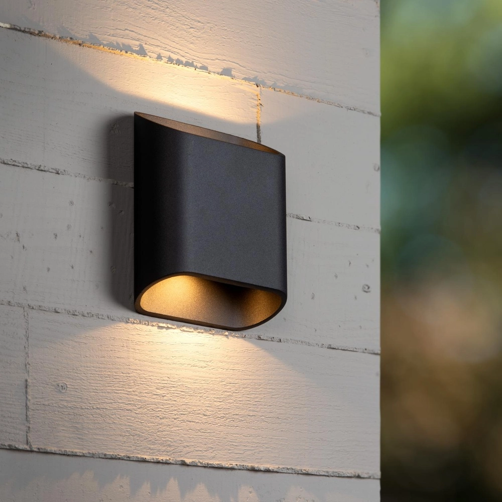 Lampe murale de conception Atila haut et bas noir IP65 Lucide 5411212680105