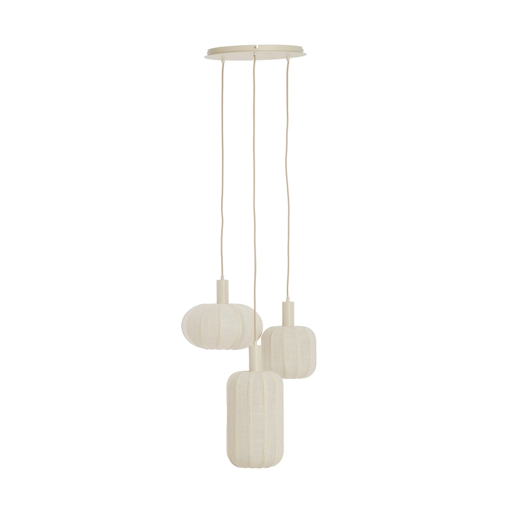 Lampe pendante 3L Vide Tufia Crème pour lin