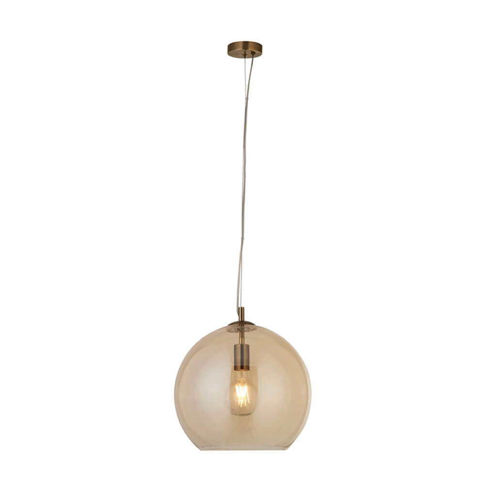 Lampe à suspension en verre ambré Balls Ø 30cm Searchlight 5053423096667