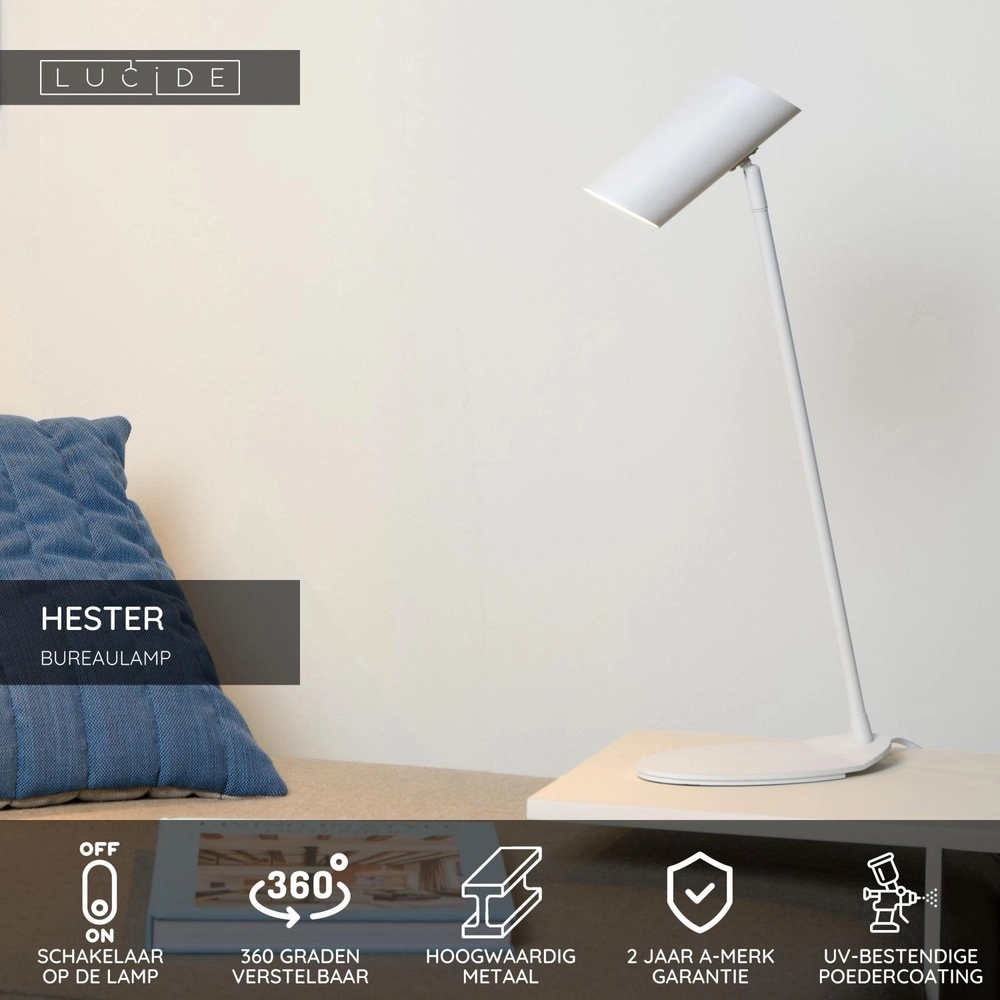 Lampe de bureau Hester Blanc Lucide 5411212193841