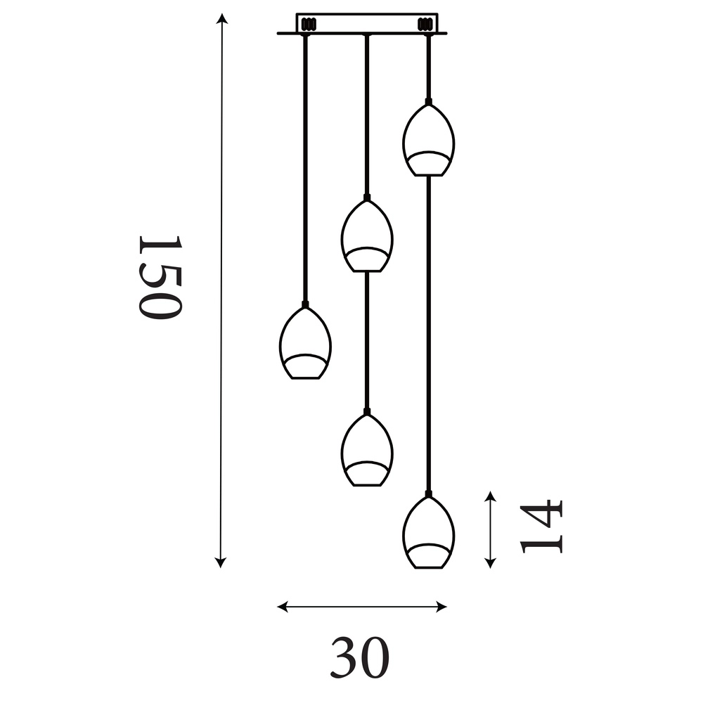 Suspension design Seeds 5 lumières Searchlight 5053423300542