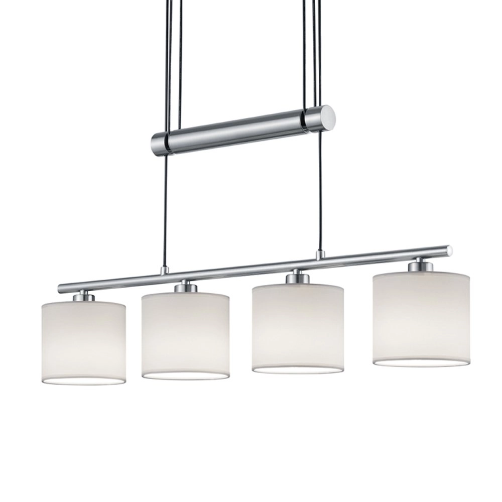 Lampe à suspension Garda 4 lumières nickel mat avec blanc Trio 4017807336948