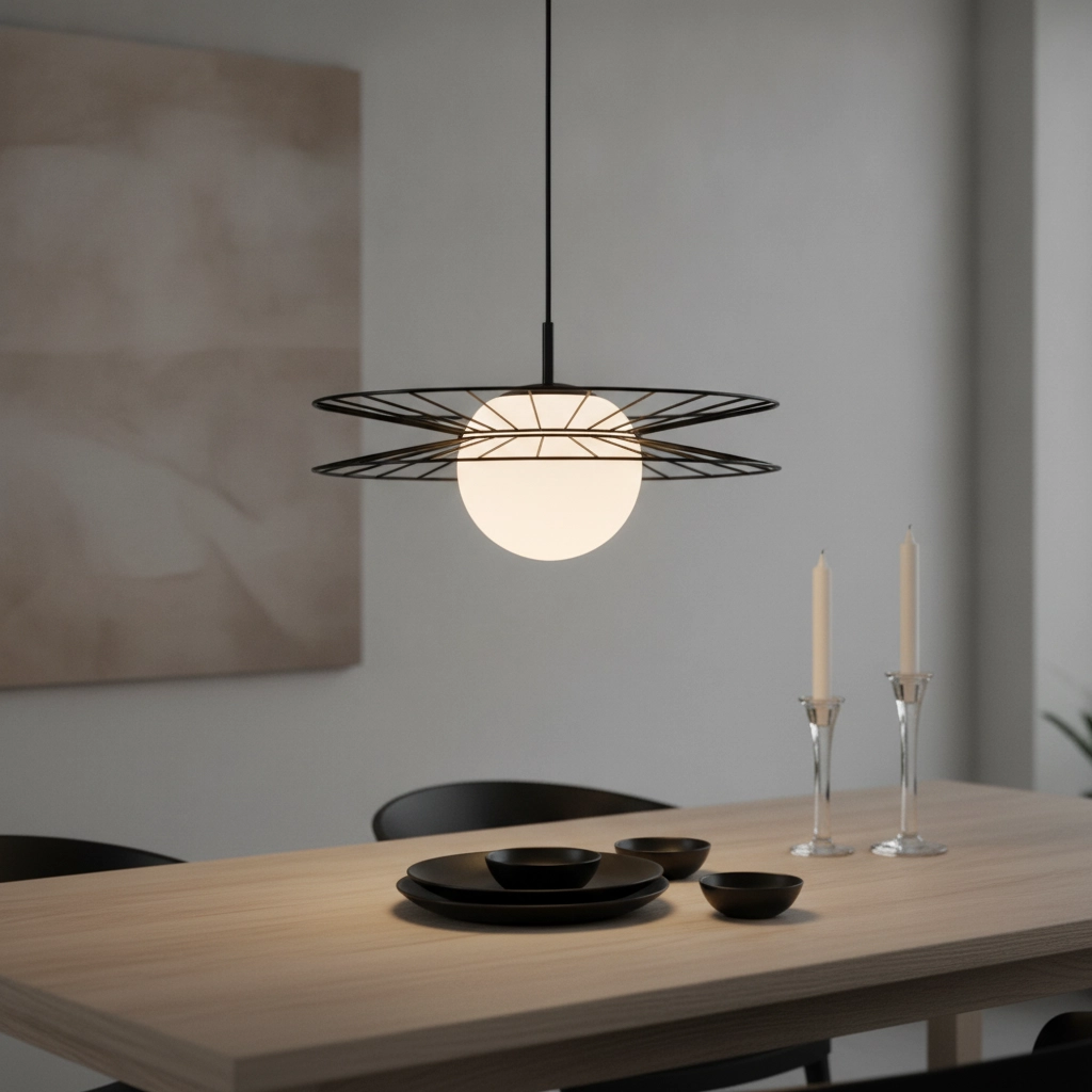 Suspension noire Ellery Ø 45cm