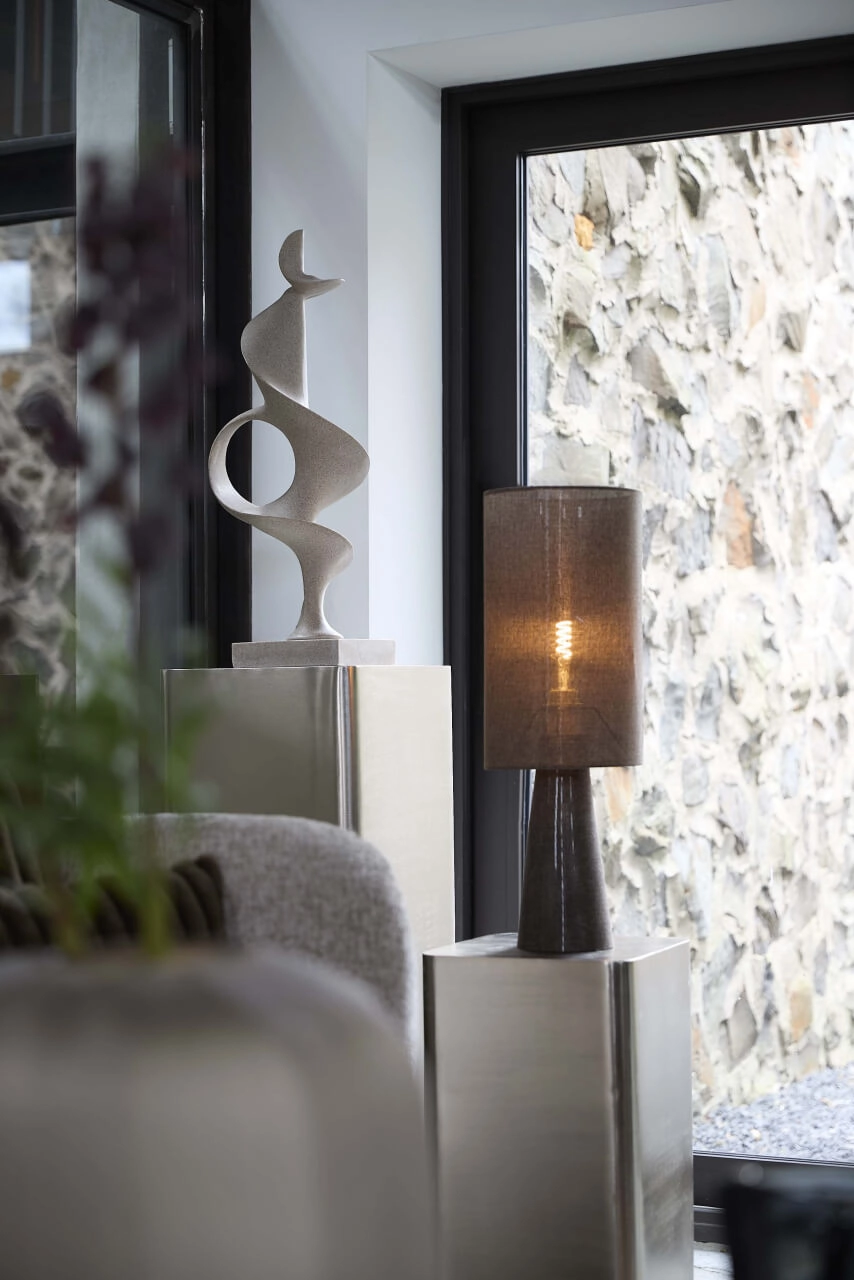 Lampe de table marron Micky Ø 20cm