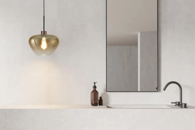 Suspension Genua marron avec verre doré Ø 29cm Masterlight 8718121356907