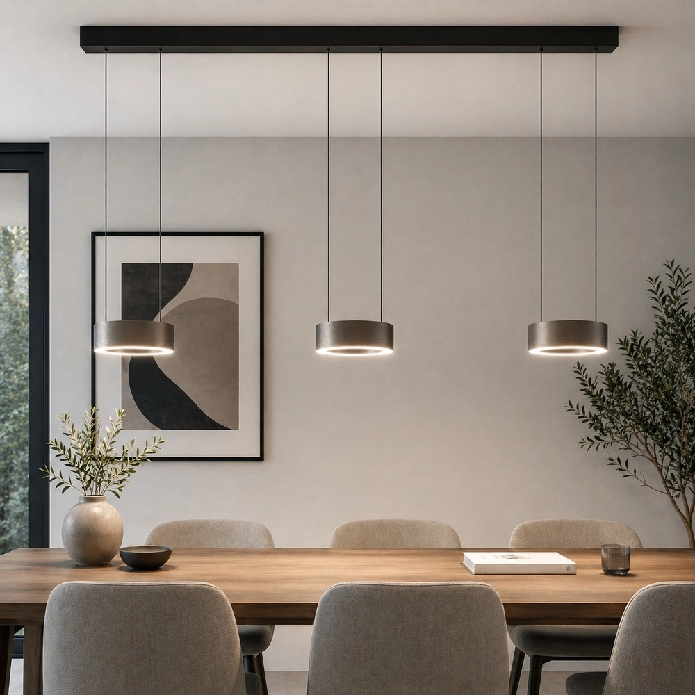 Lampe pendante de conception Axion 3-noir clair avec brun Brilliant 4004353477195