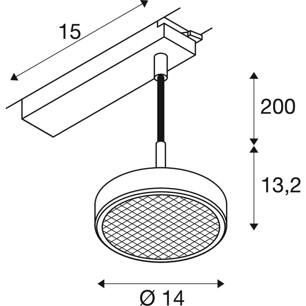 Suspension pour rail Grip! Flat 1 phase blanche SLV 4024163305204