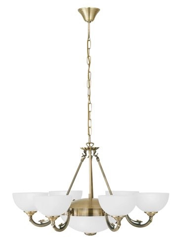 Lampe à suspension Savoy Laiton ancien à 6 lumières Lampe à suspension Savoy Laiton ancien à 6 lumières