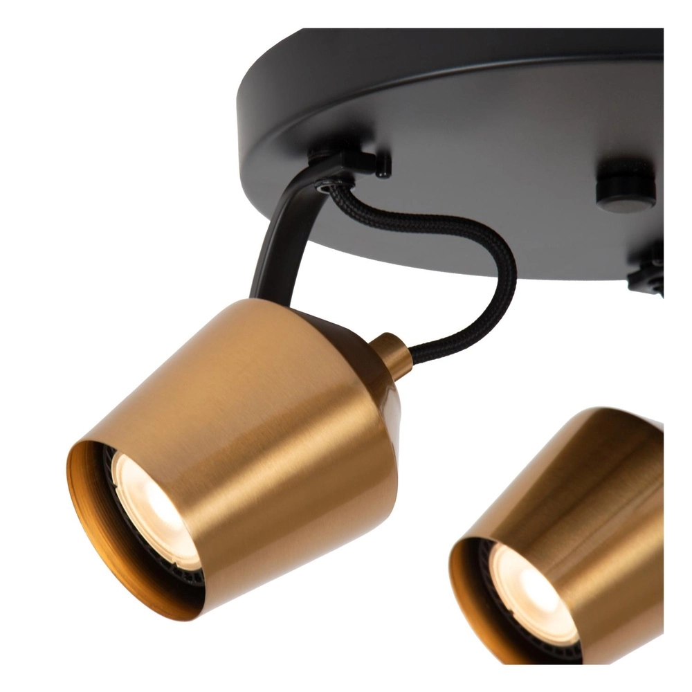 Lampe de plafond à 3 lumières Emile noir avec or Lucide 5411212510099