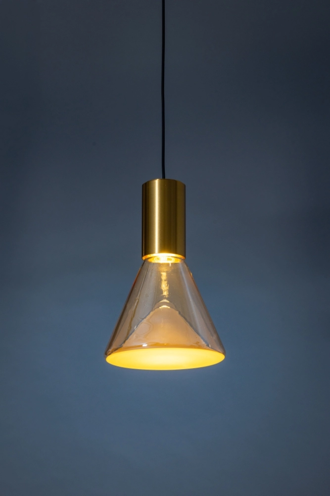 Lampe de table à manger à 9 lumières Lisa Or avec verre ambré ETH 8720195310211