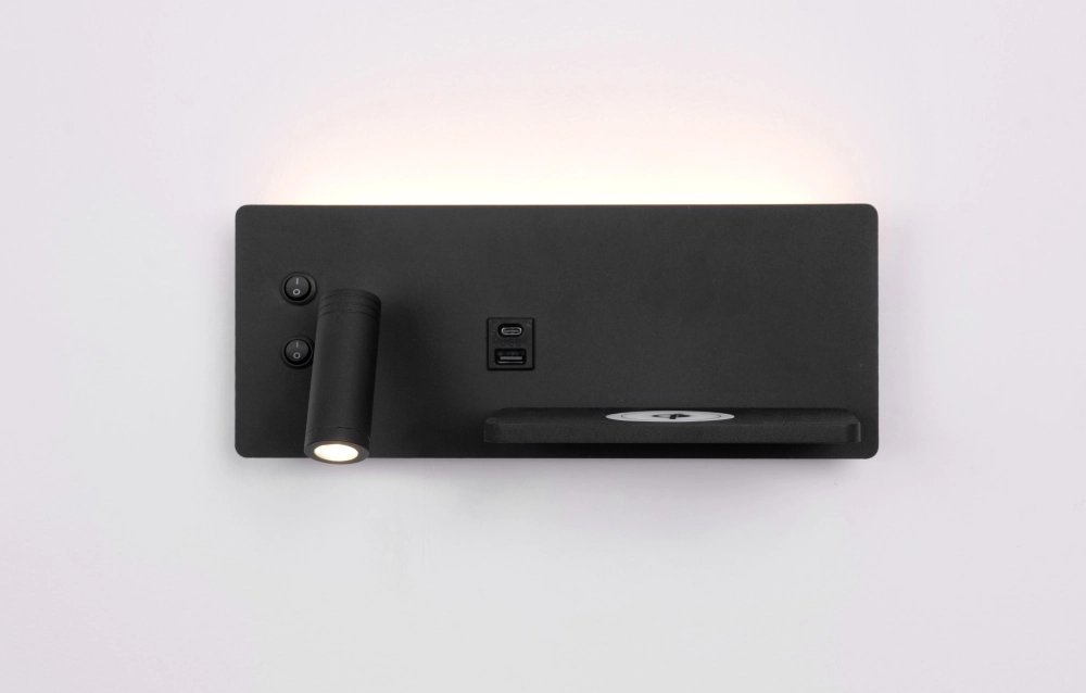 Lampe de chevet Charge laisse noire avec le chargeur sans fil Artdelight 8720701103672