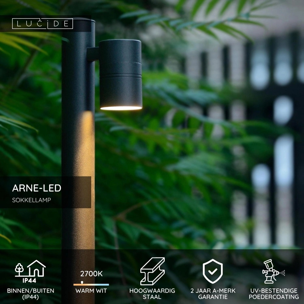 Lampe de jardin Arne-Led Noir Lucide 5411212143921