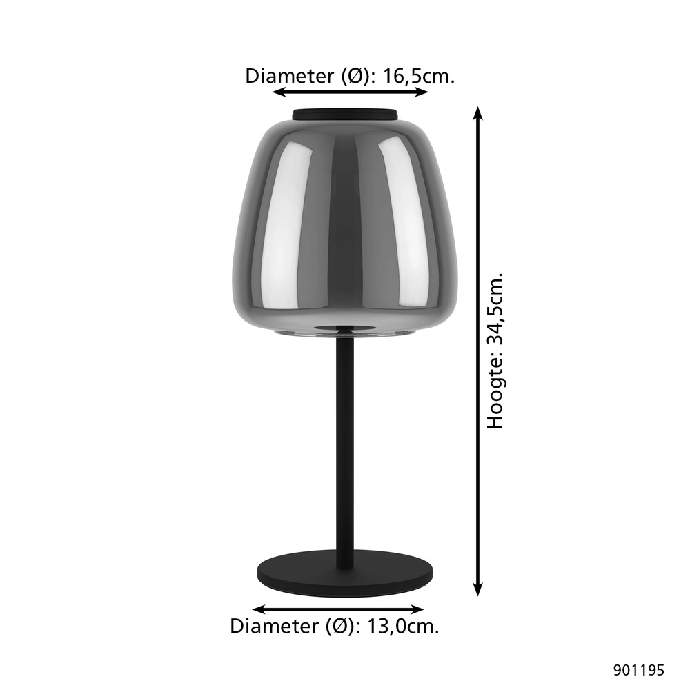Lampe de table Alfero-Z Smoke Glass - Contrôle par application Eglo 9008606312863