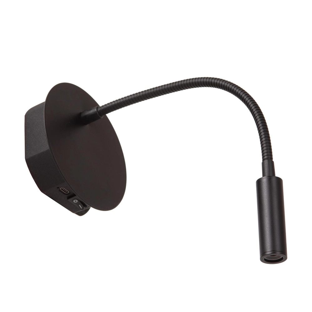 Lampe murale rechargeable Jolijn Noir de la lampe de chevet Lucide 5411212771384