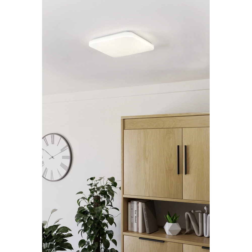 Plafonnier carré Pogliola blanc 33cm Eglo 9002759758974