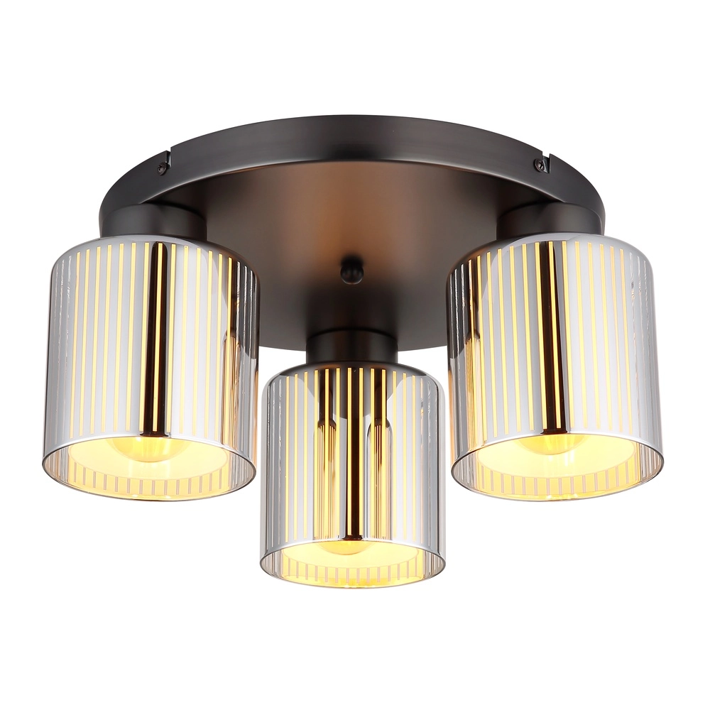 Lampe de plafond à design Felicia Trois lumières en métal canon