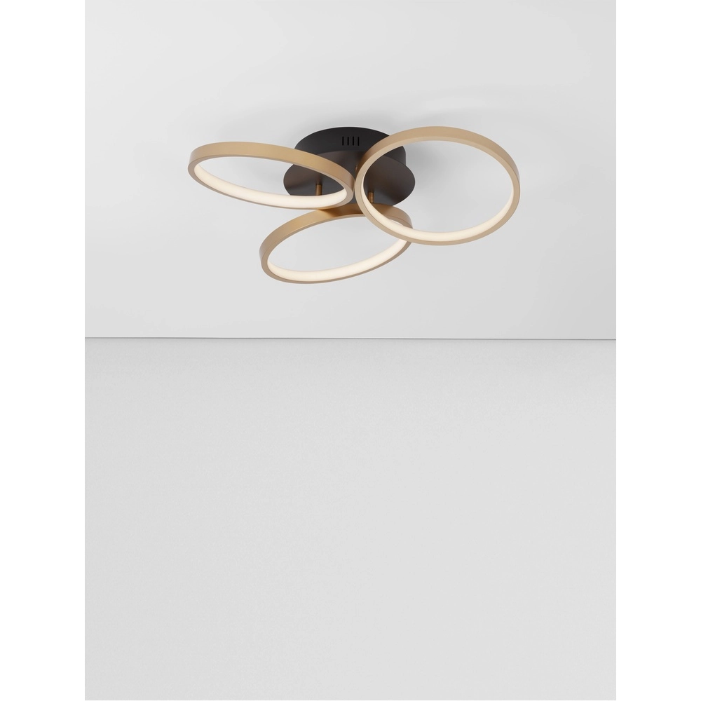 Plafonnier design Elize noir avec or Ø 55cm Plafonnier design Elize noir avec or Ø 55cm