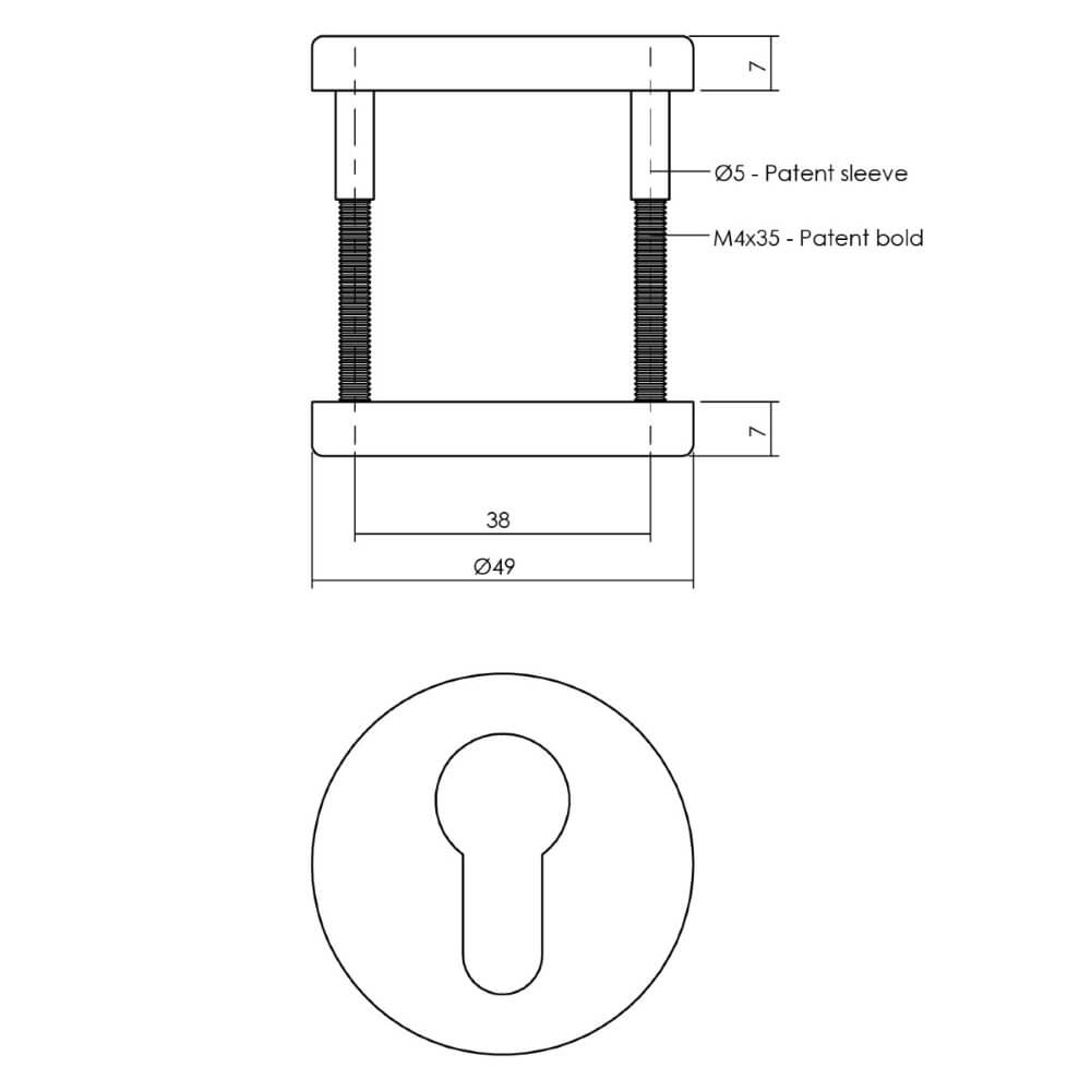 Rosace cylindrique ronde Tira anthracite Intersteel 8714186551035