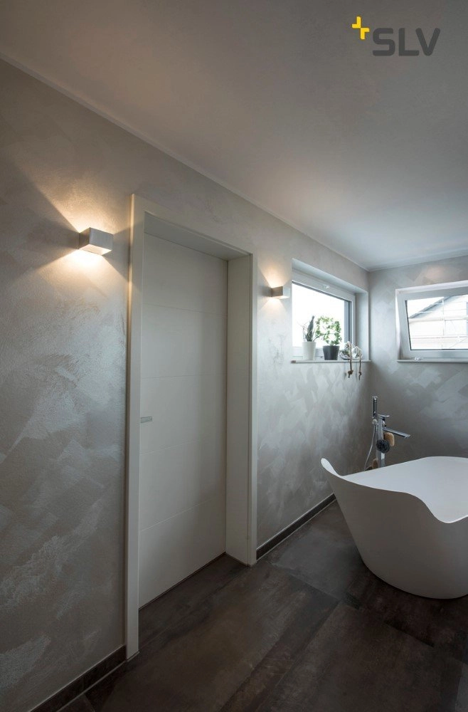 Lampe LED Logs Up - Down carré gris métallisé SLV 4024163189323