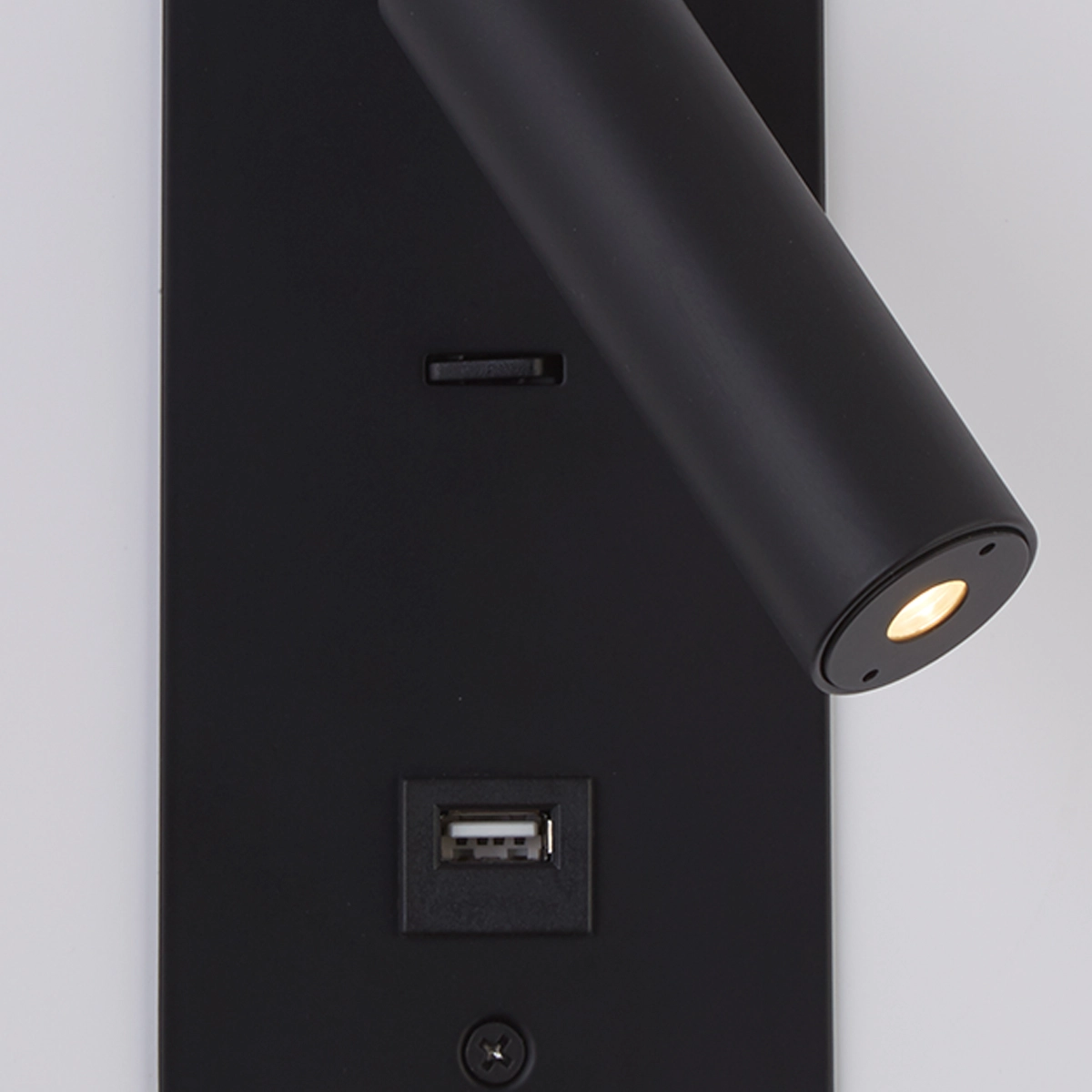 Lampe de chevet encastrée Victoria noir avec USB Lyora 5053423308715