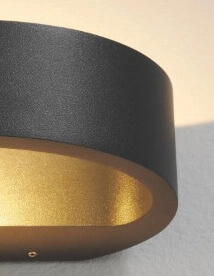 Tache de mur noir Sharp avec de l'or à l'intérieur Artdelight 8719831734092