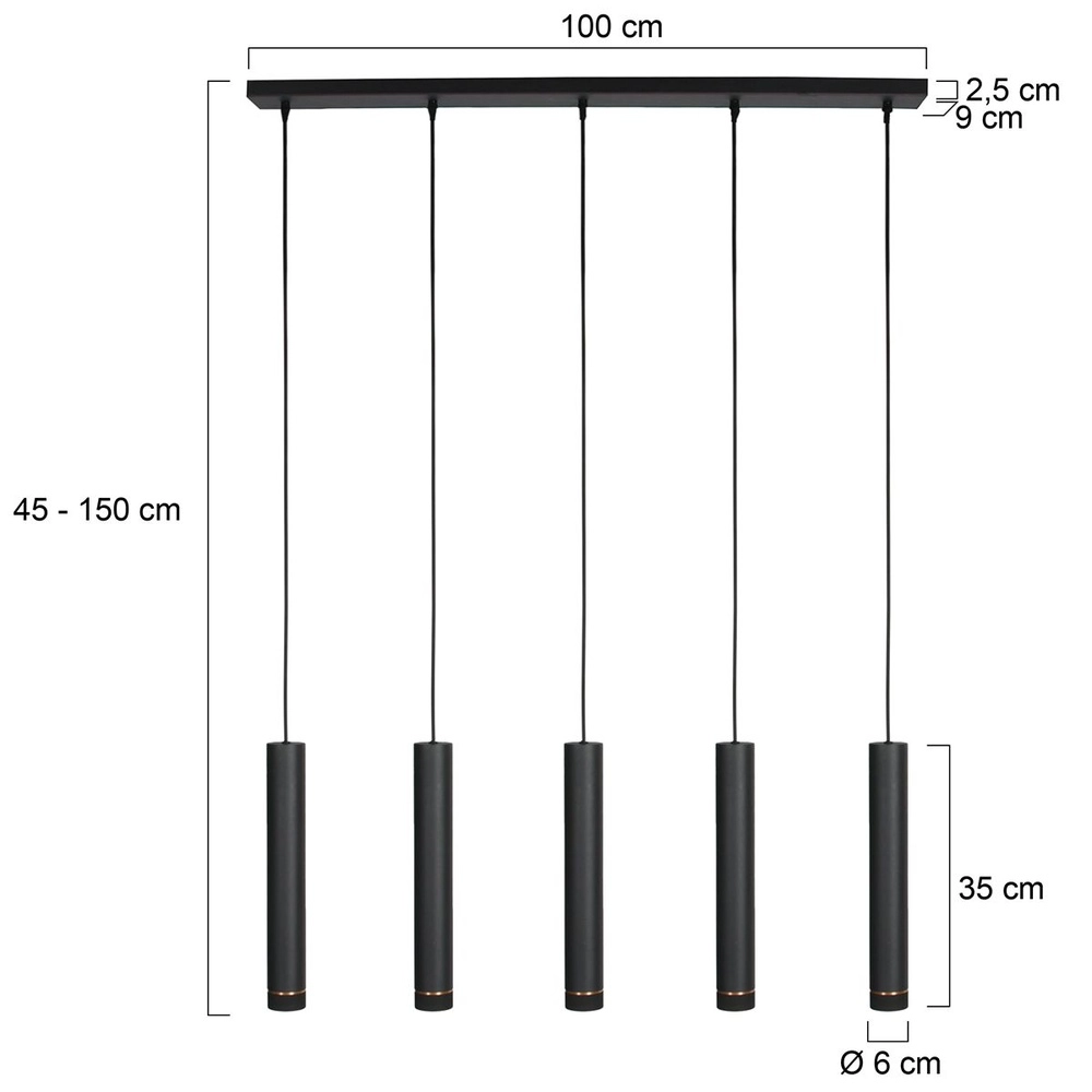Suspension élégante DownLume 5 lumières Steinhauer 8712746178258