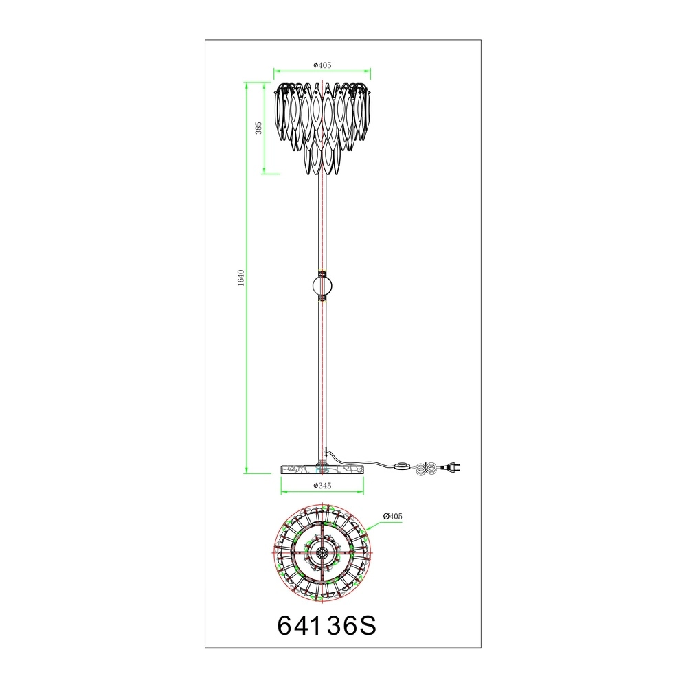Lampe de pied Elinor Or Globo 9007371546961