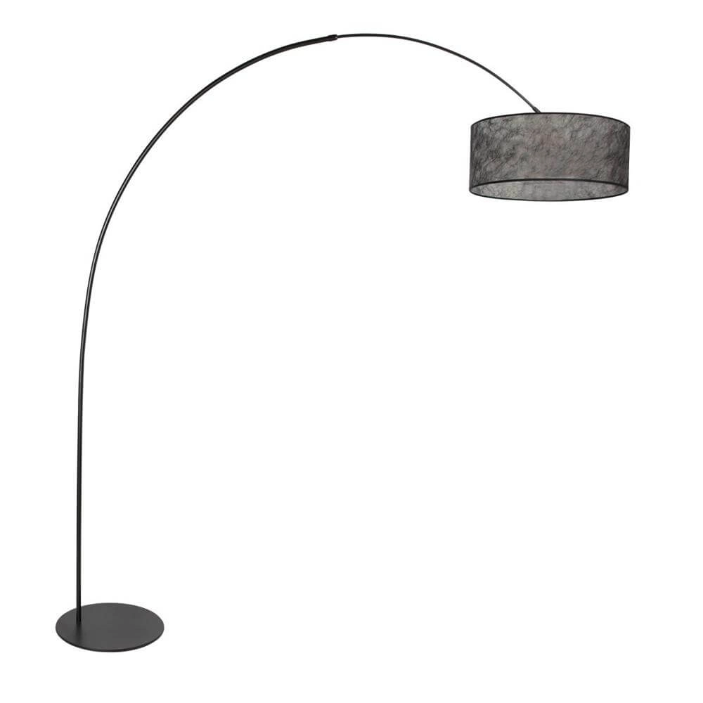 Lampadaire Curve noir avec abat-jour transparent noir Ø 50cm Lampadaire Curve noir avec abat-jour transparent noir Ø 50cm