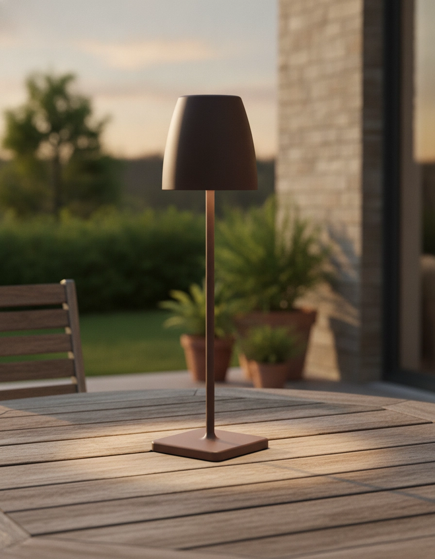 Lampe de table rechargeable Colt 38cm brun rouille