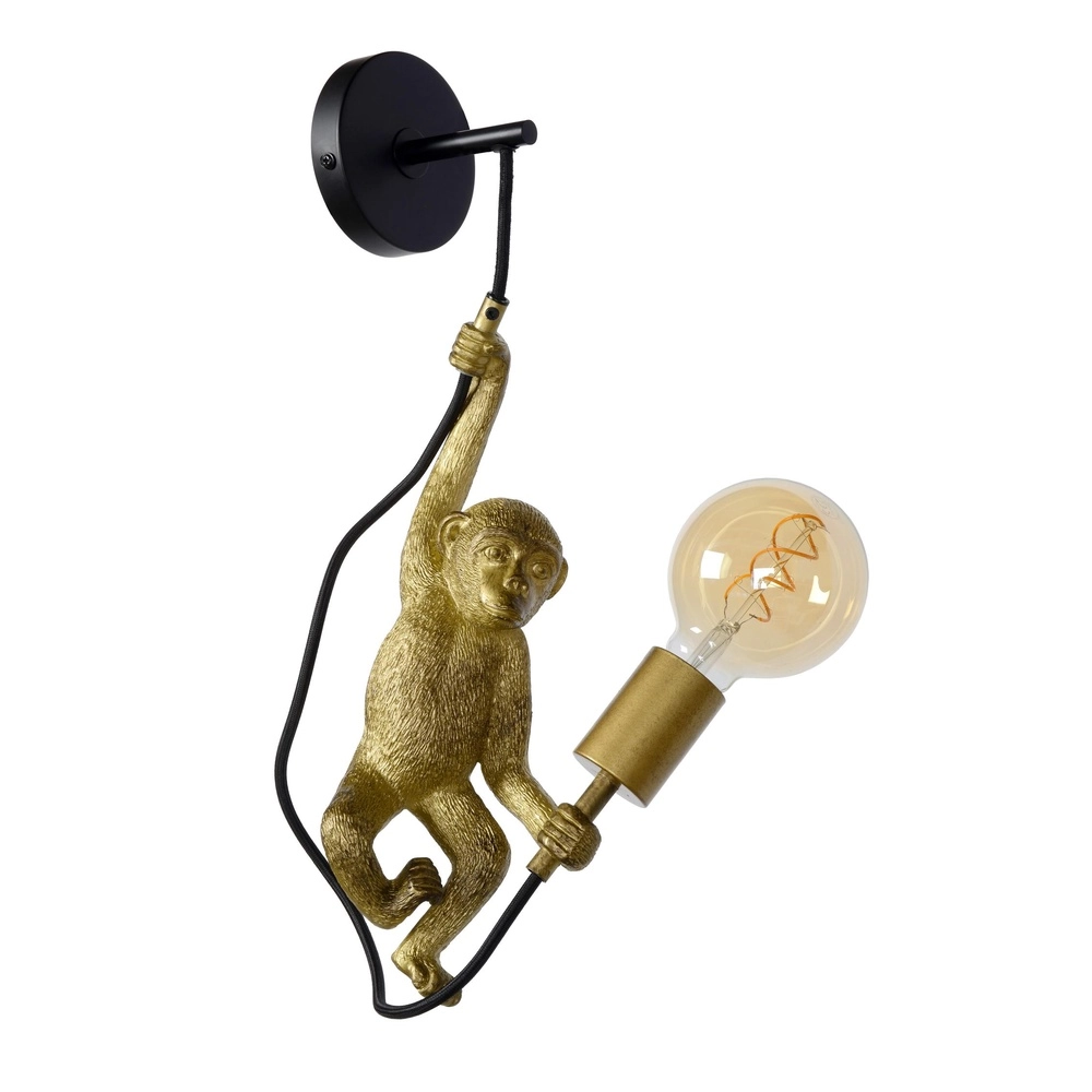 Lampe murale Extravaganza Chimp singe noir avec or