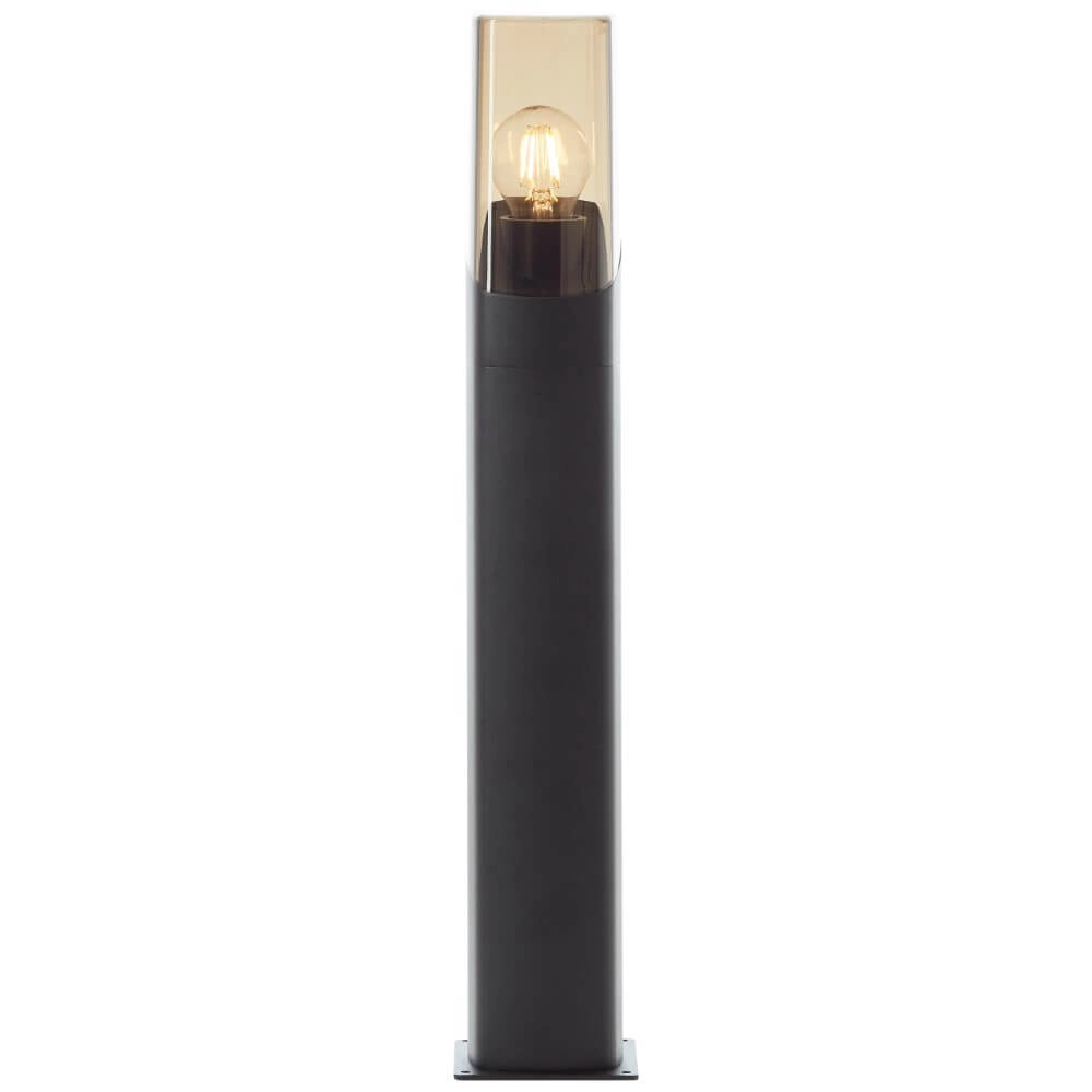 Lampe sur pied noire Minou avec verre fumé Brilliant 4004353435751