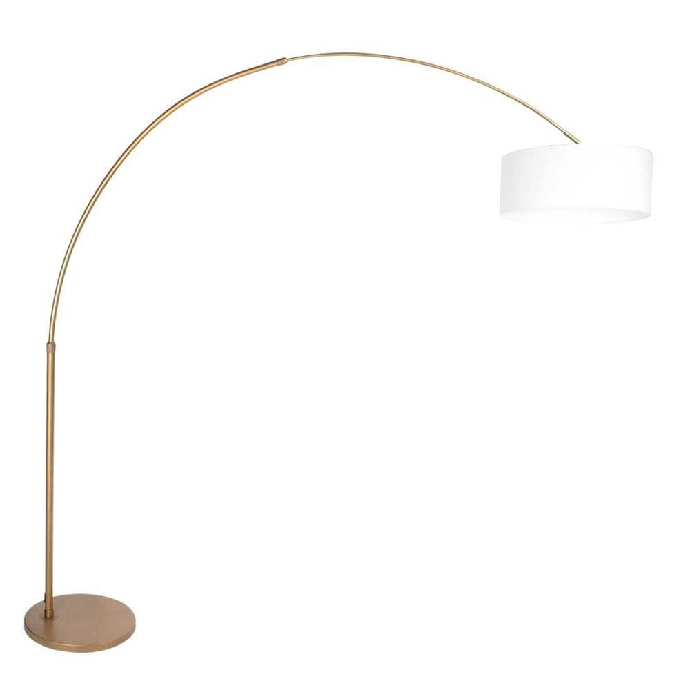 Lampe à arc Sparkled Light bronze avec abat-jour blanc Ø 45cm Lampe à arc Sparkled Light bronze avec abat-jour blanc Ø 45cm