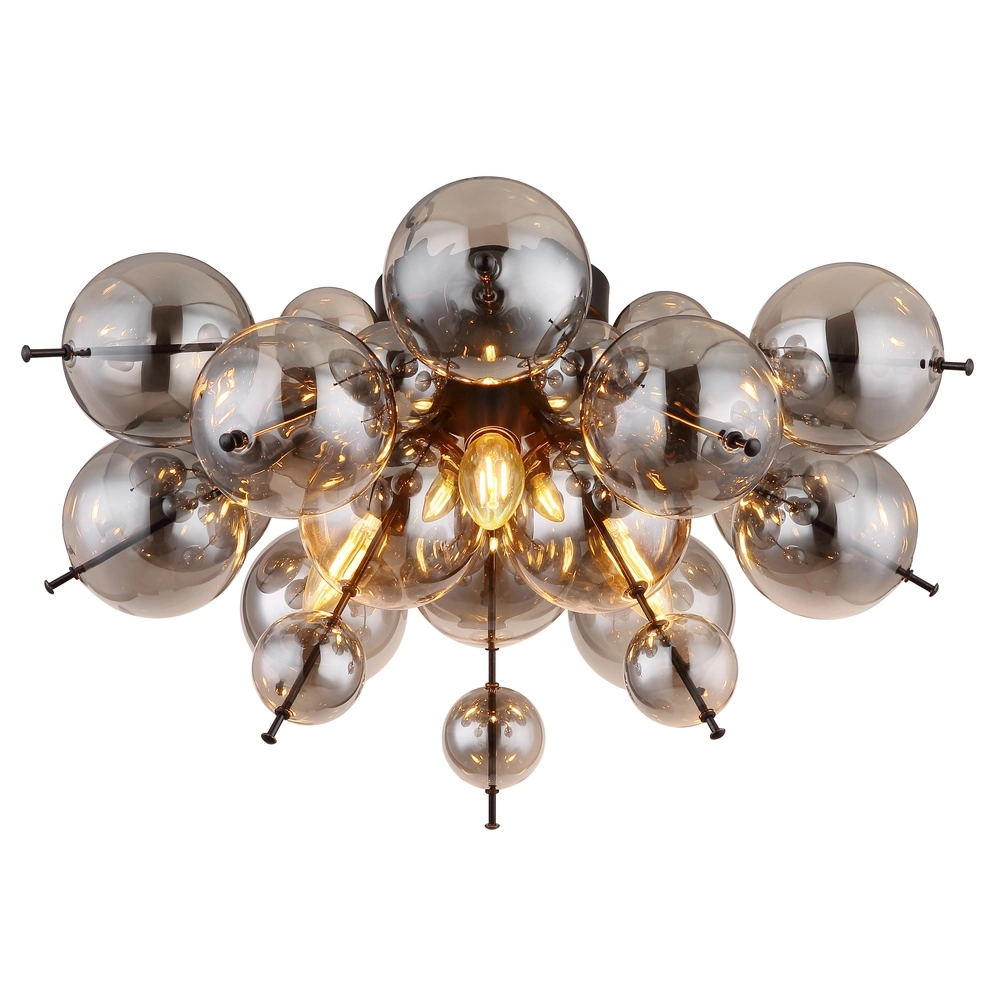 Lampe de plafond unique Udo Verre fumé