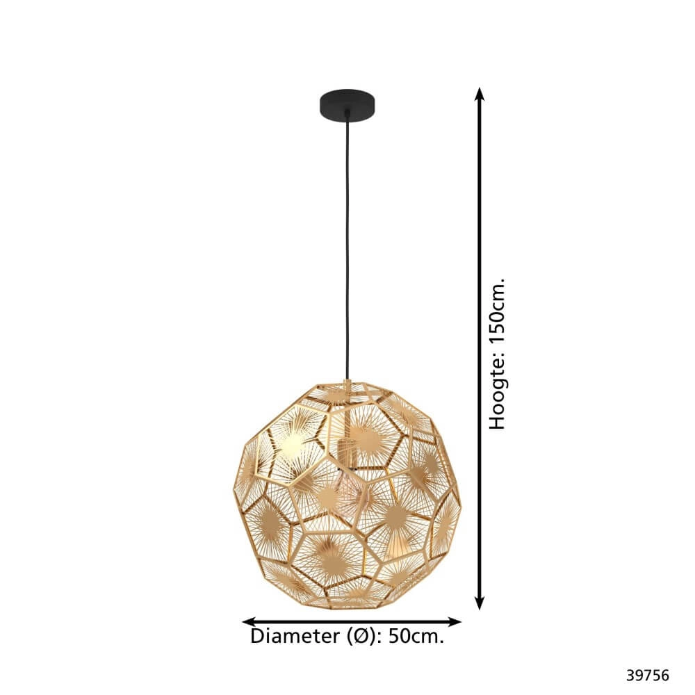 Lampe à suspension design dorée Skoura Ø 50 cm Stars of Light 9002759397562