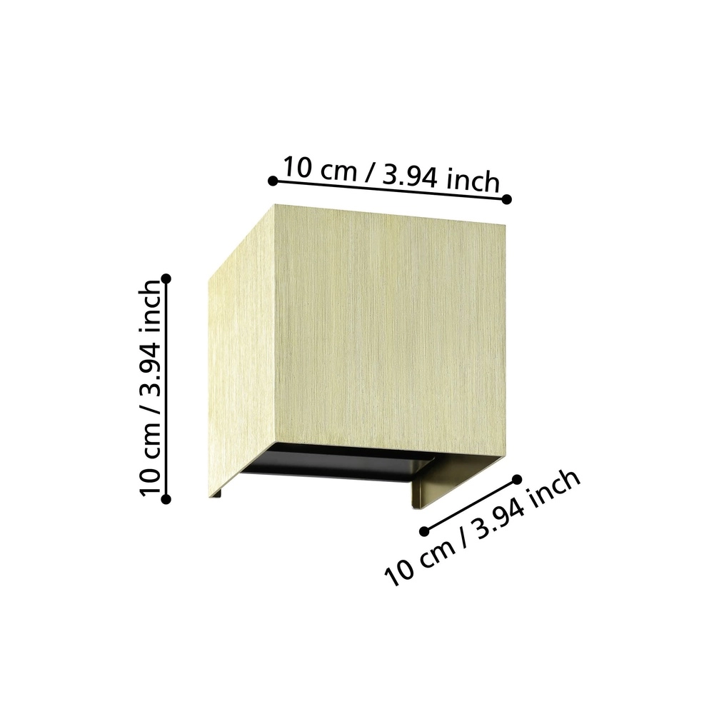 Spot mural en LED Valmontone Haut et Descente - Or brossé Eglo 9008606315987