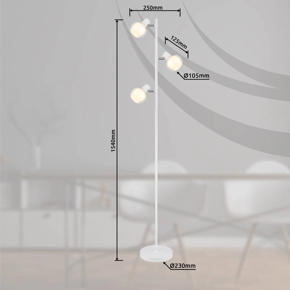Lampadaire blanc Tokki 3 lumières Globo 9007371455041