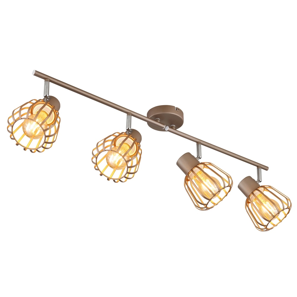 Lampe de plafond Olin Café marron 4 clairs