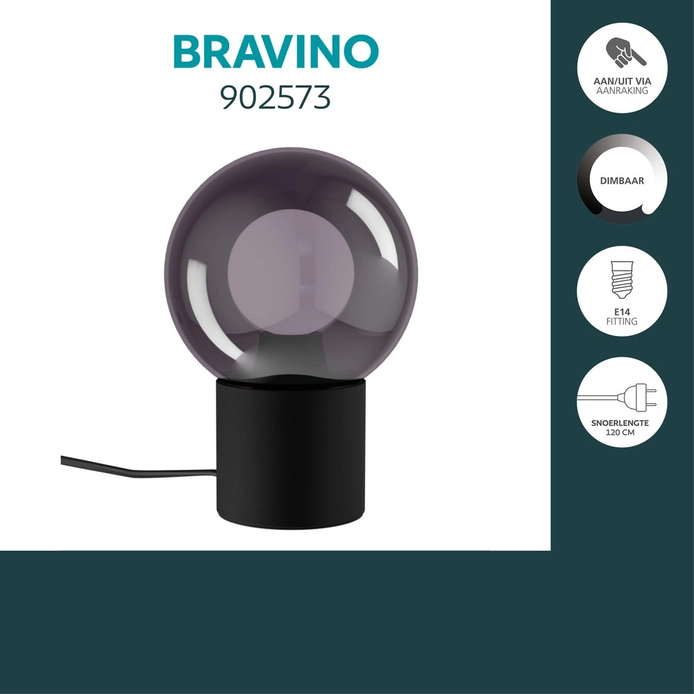 Lampe de table de conception Bravino Noir Eglo 9008606392278