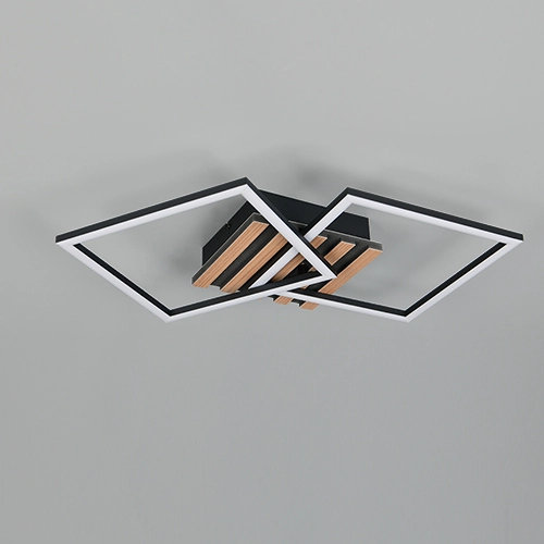 Lampe de plafond moderne Zaro Noir 59,5 cm Trio 4017807685961