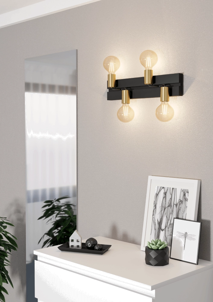 Plafonnier noir Macchione Eglo 9008606244393