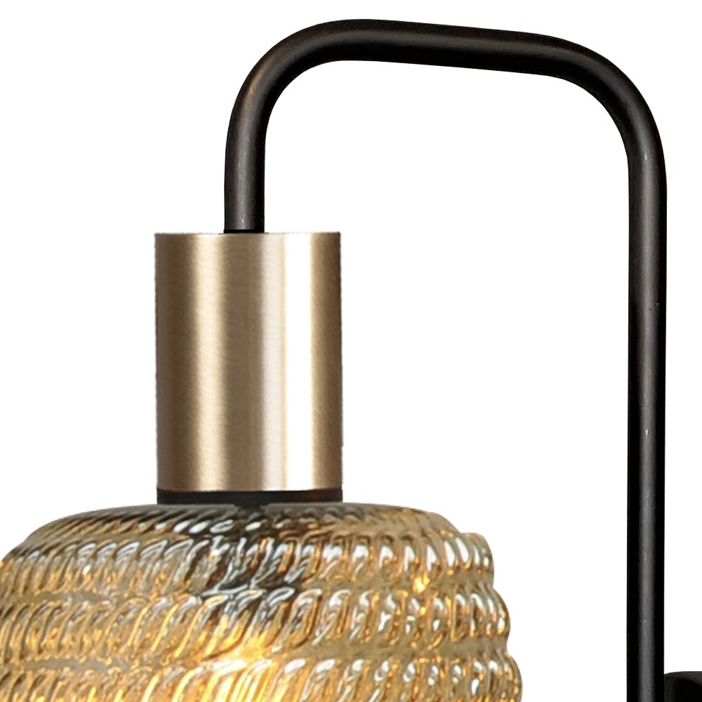 Applique noire Bounty avec de l'or et du verre strié Masterlight 8718121251042