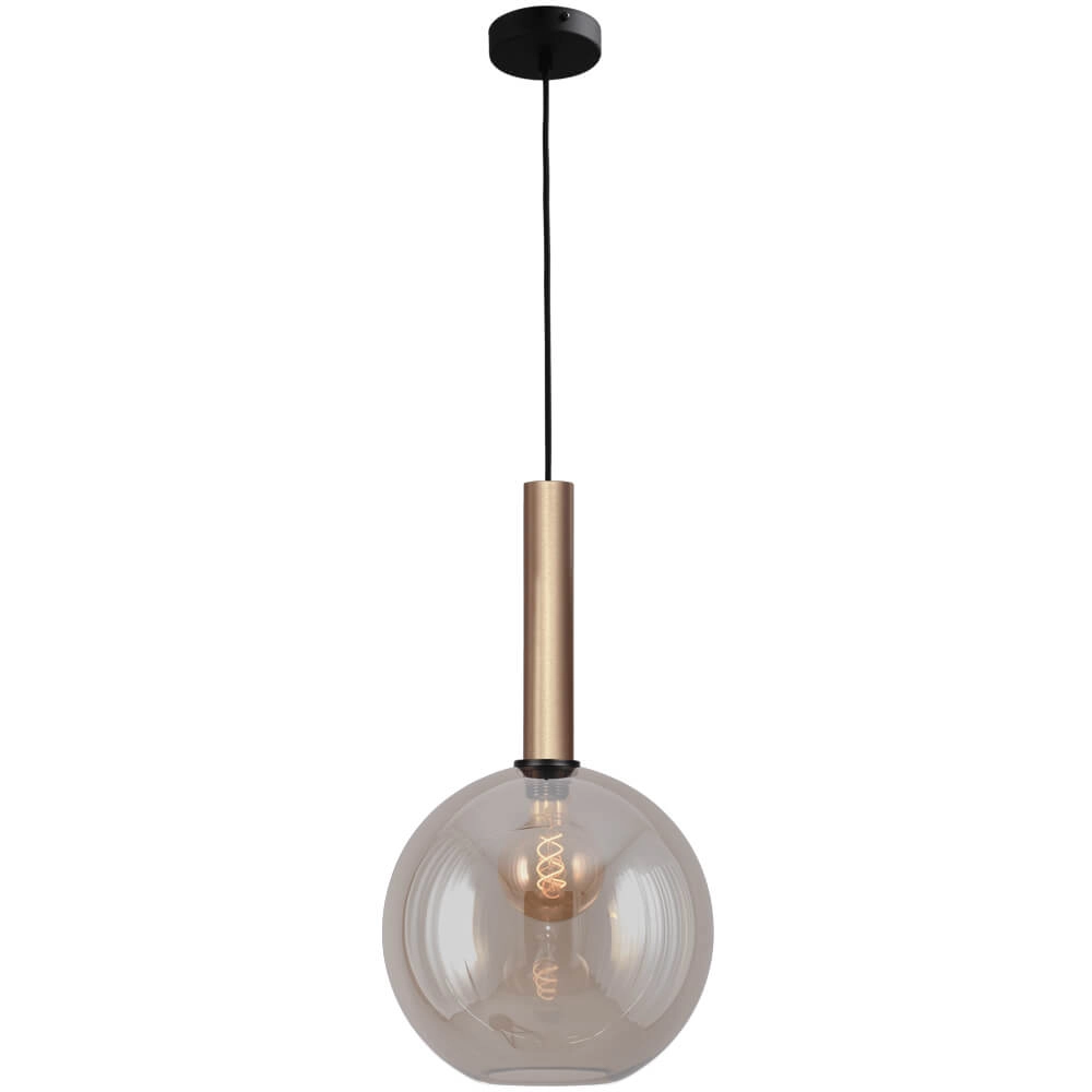 Lampe suspendue Ø 30cm Bella 2 Laiton doré avec verre doré