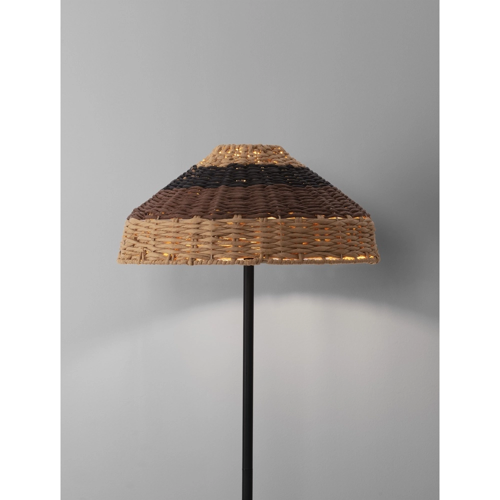 Lampadaire Caro noir et rotin Lyora 5212017453013
