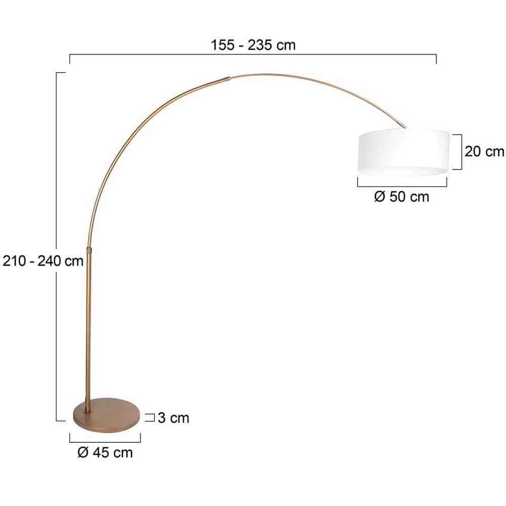 Lampe à arc Sparkled Light bronze avec abat-jour blanc Ø 45cm Steinhauer 8712746179835