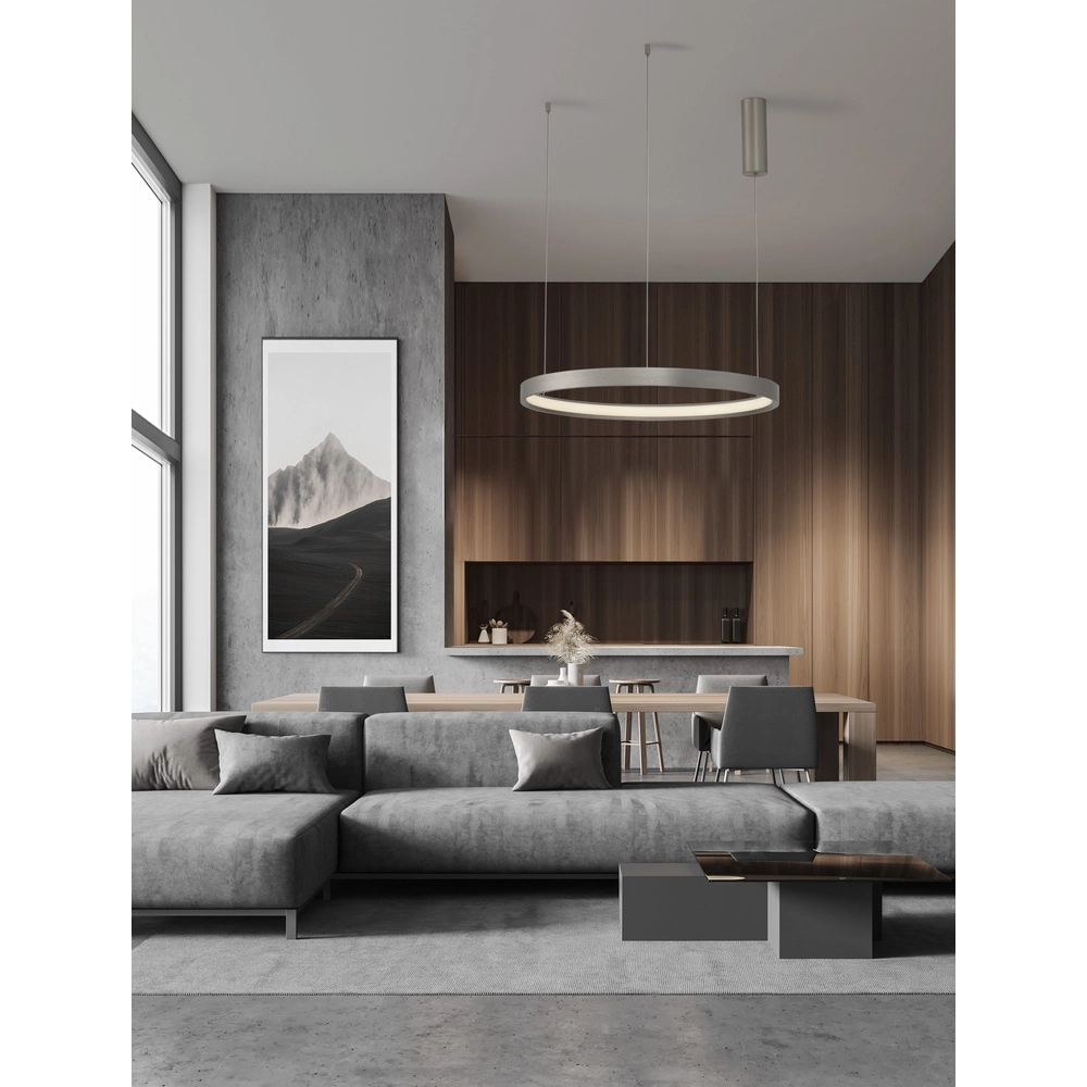 Suspension ronde Perrine gris argenté Ø 60cm Lyora 5212017438430