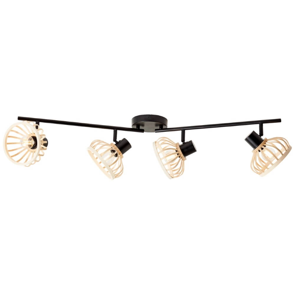 Plafonnier en bois Norah 4 lumières Brilliant 4004353409547