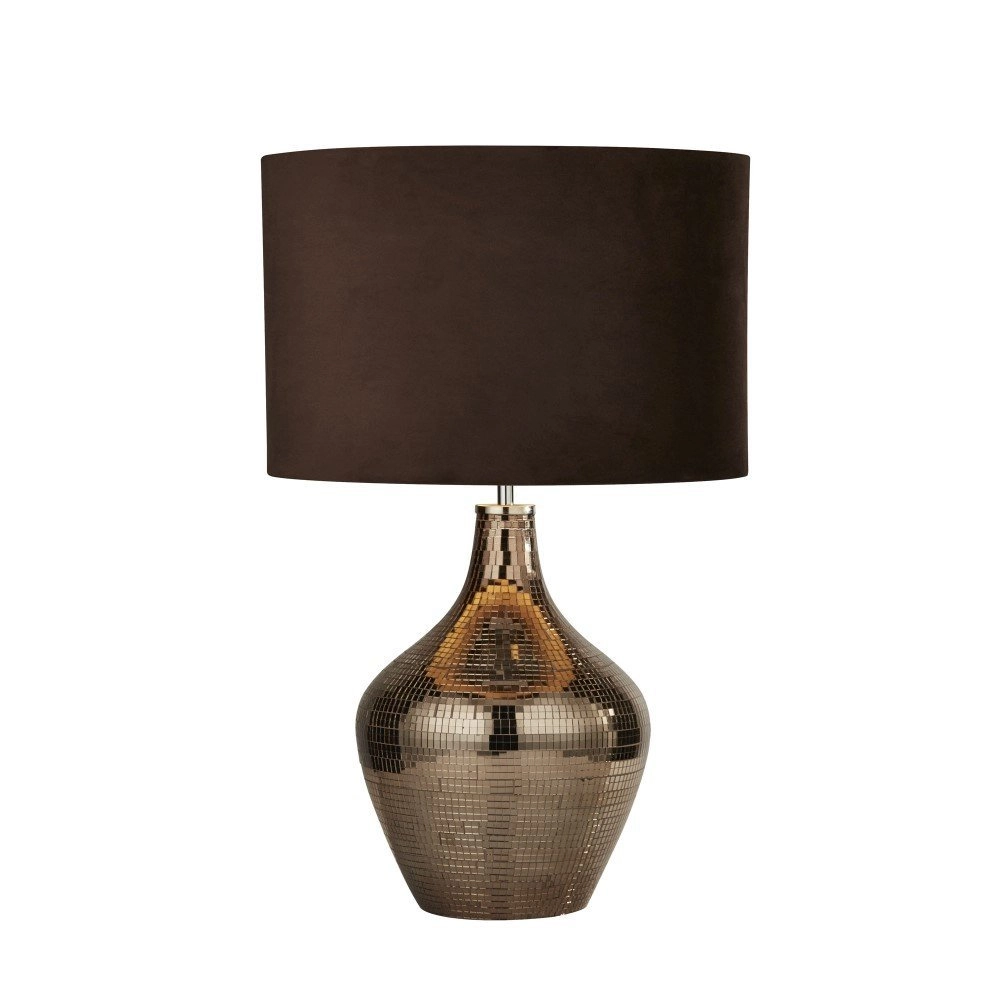 Lampe de table rurale Table Mosaïque 30cm avec marron