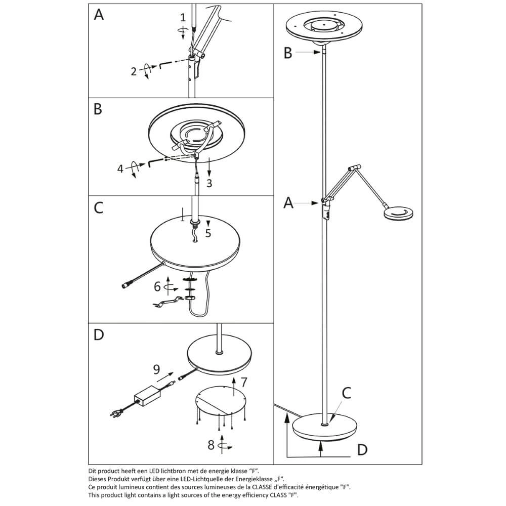 Lampe de lecture LED noire Soleil Steinhauer 8712746147445