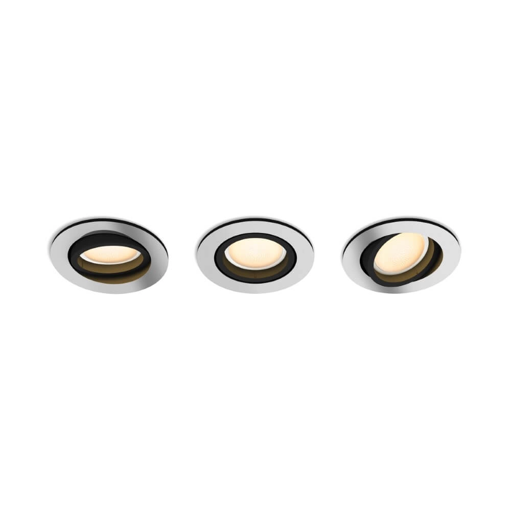 Spot encastré Hue Milliskin - White Ambiance lot de 3 gris argenté Philips 8720169319813