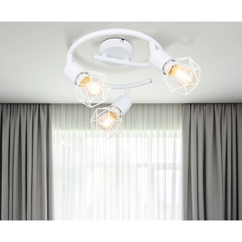 Lampe de plafond Xara I Blanc à 3 lumières Globo 9007371400997